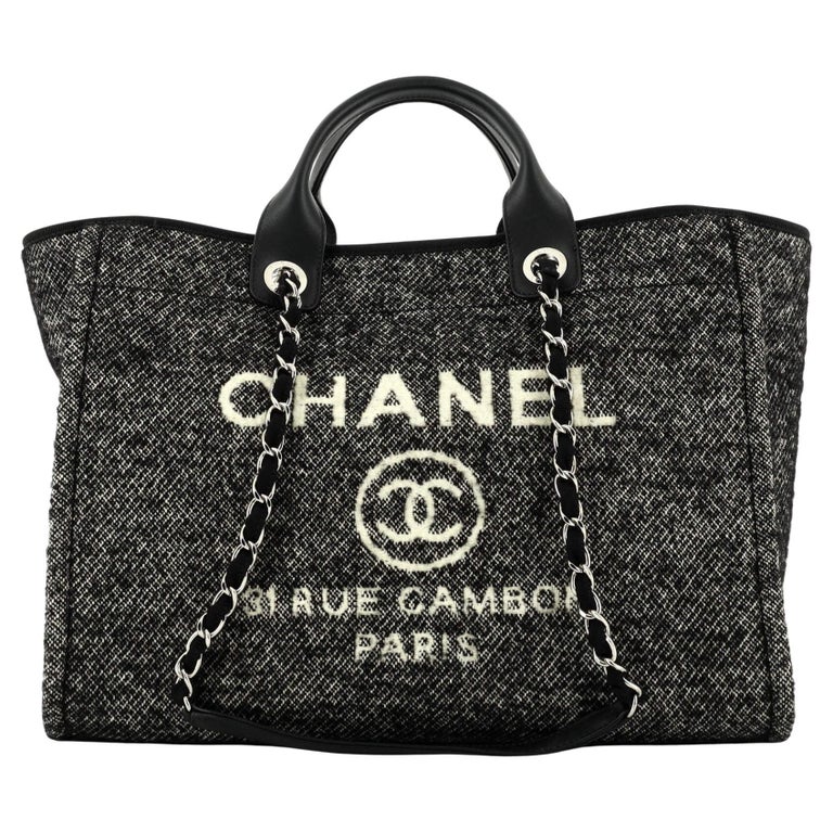 Chanel Deauville Tote Wool Large For Sale at 1stDibs