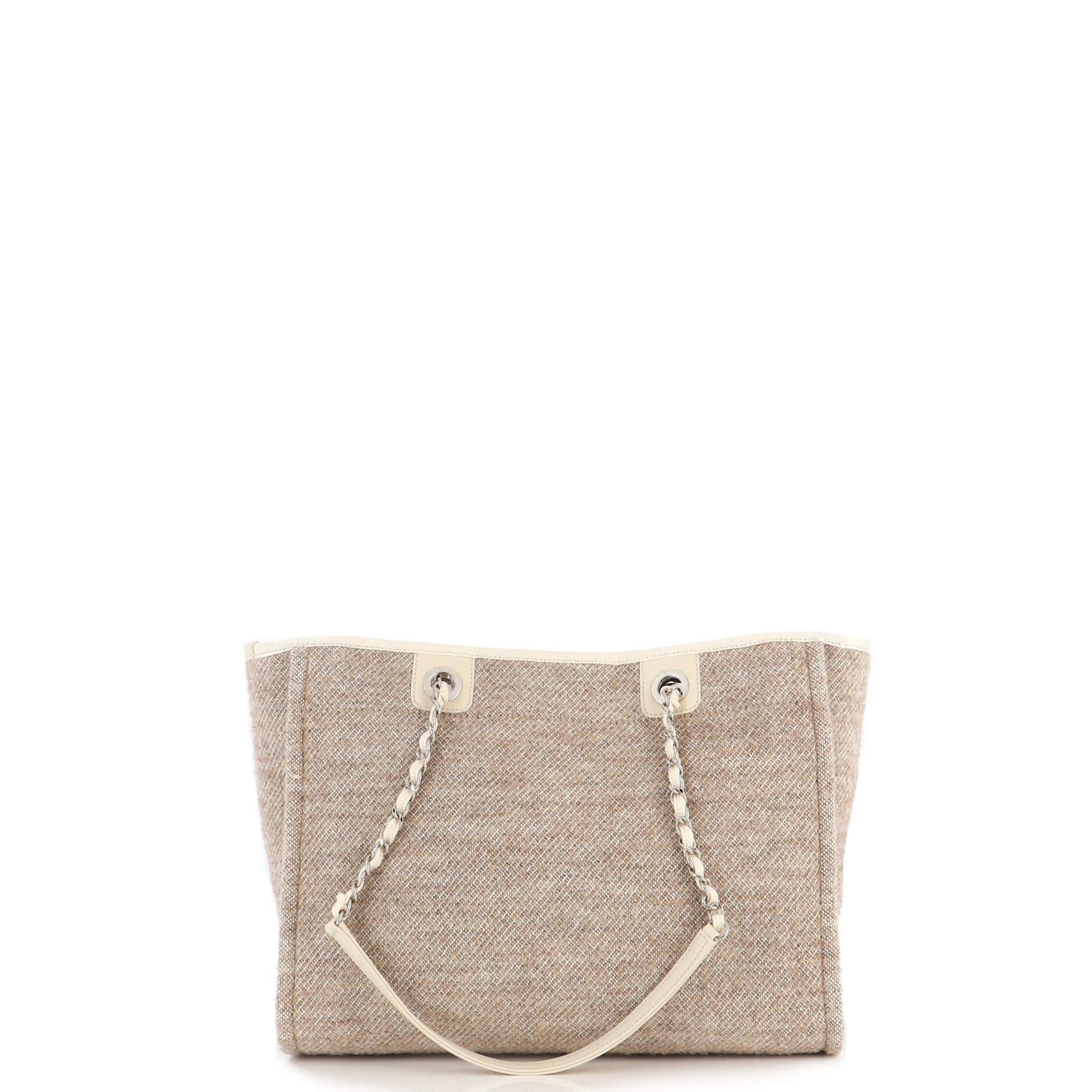 Chanel Deauville Tote Wool Small In Good Condition In NY, NY