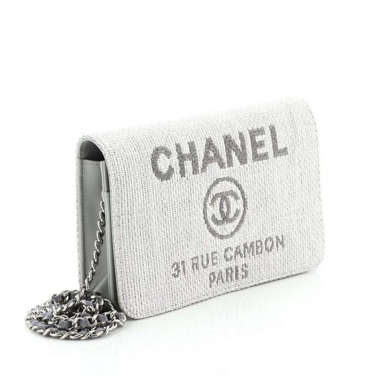Chanel Deauville Wallet on Chain Raffia at 1stDibs