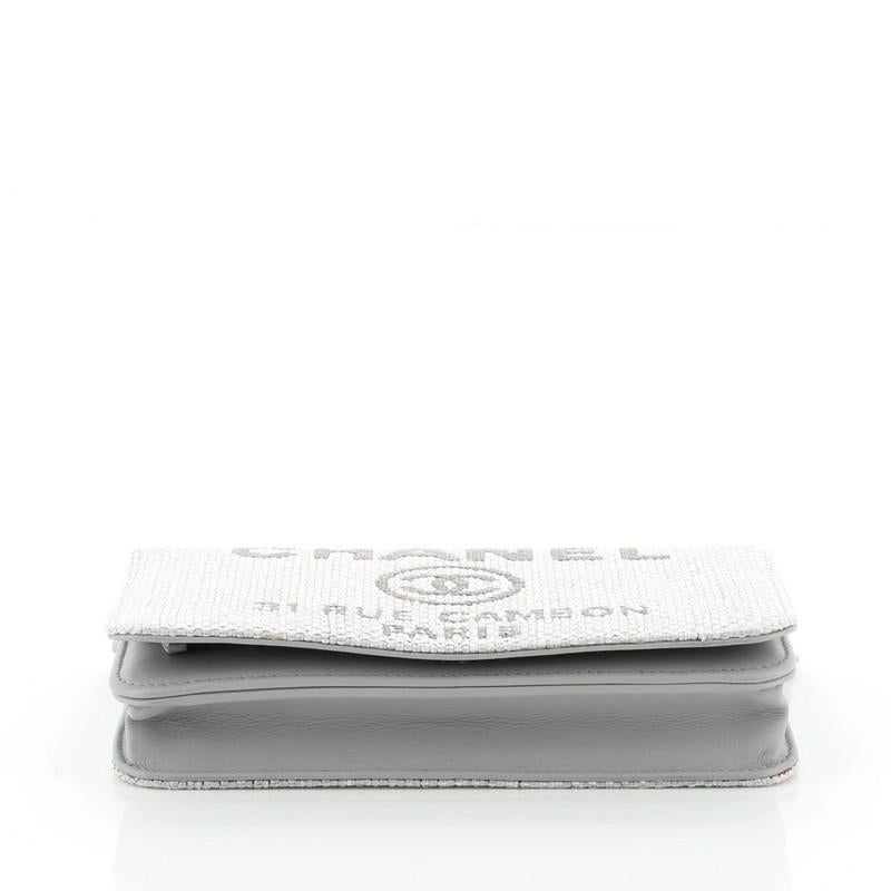 Women's Chanel Deauville Wallet on Chain Raffia