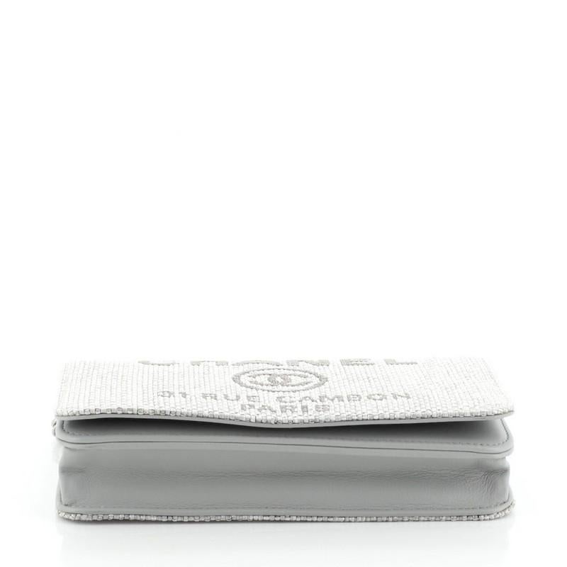 Women's or Men's Chanel Deauville Wallet on Chain Raffia