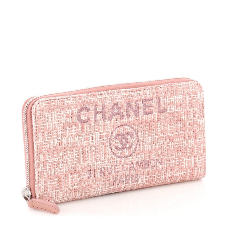 Chanel Deauville Zip Around Wallet Raffia Long at 1stDibs