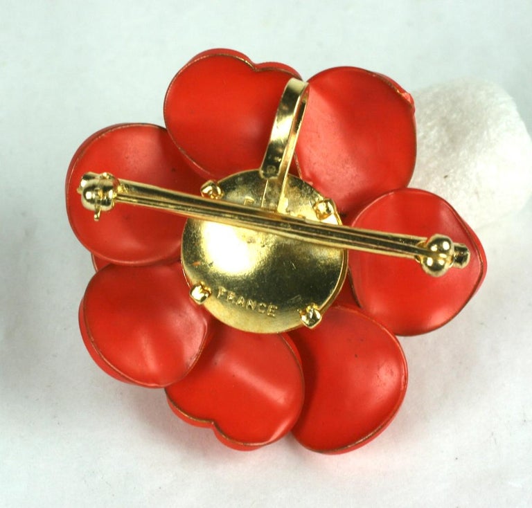 1970s Maison Gripoix for Jean Patou Poppy Red Earrings - MRS Couture