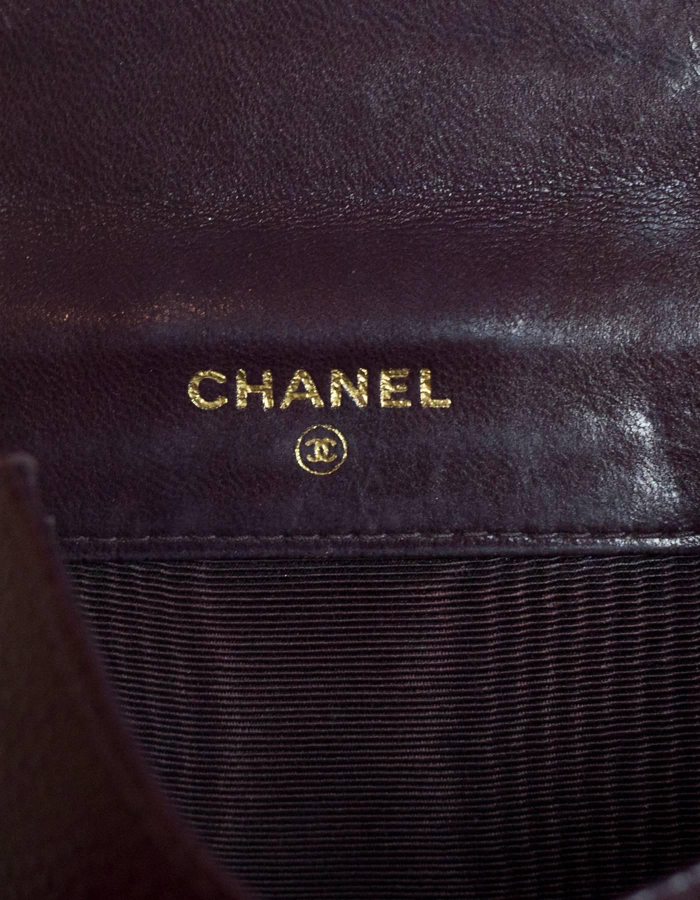 Chanel Deep Eggplant Caviar Leather CC Compact Wallet 2