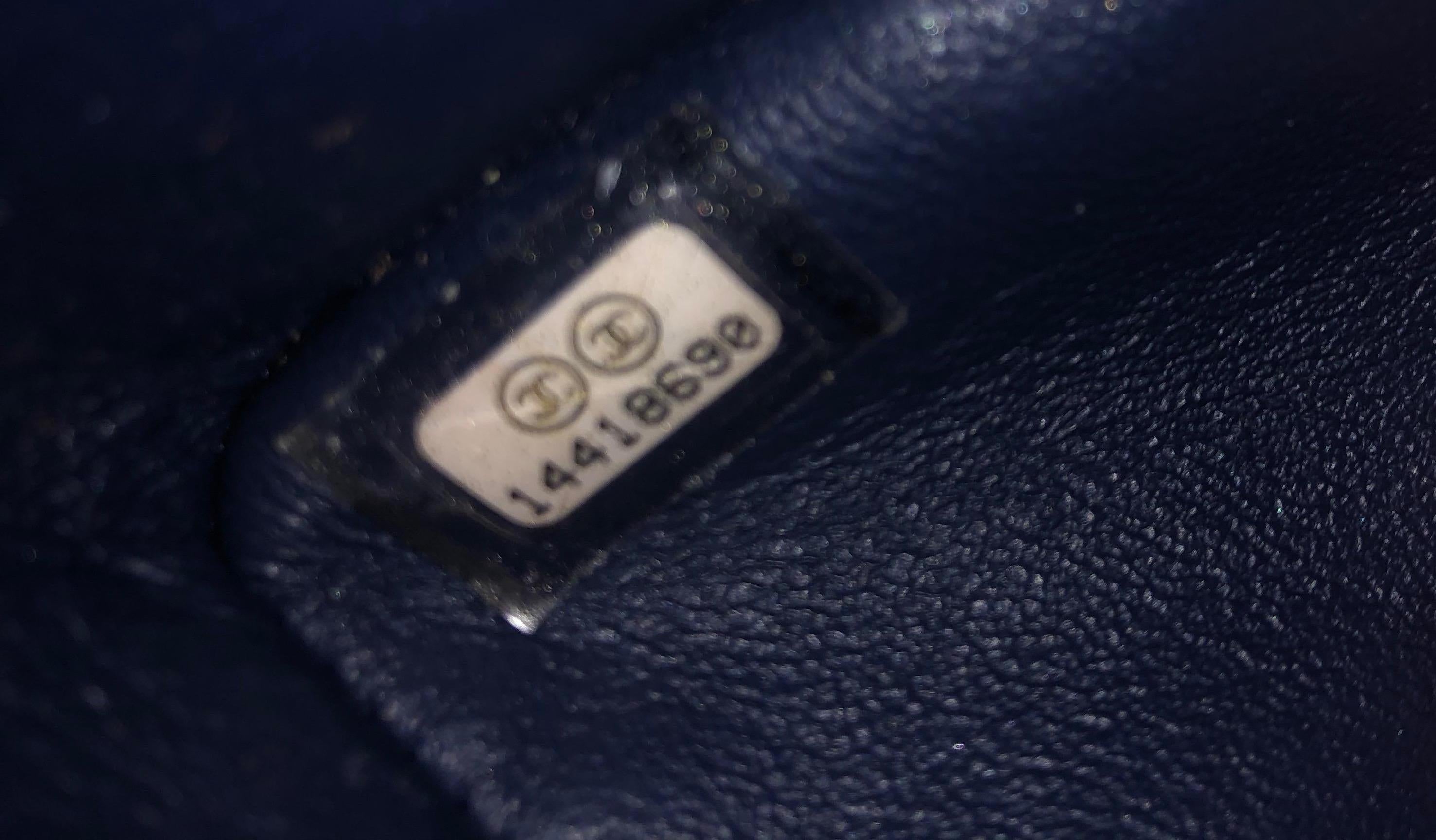 Chanel Deep Marine Patent Leather Jumbo Classic Double Flap Bag 4
