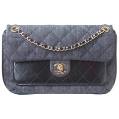 Chanel Denim Flap - 41 For Sale on 1stDibs  chanel denim flap bag, chanel  classic flap bag denim, denim chanel classic flap