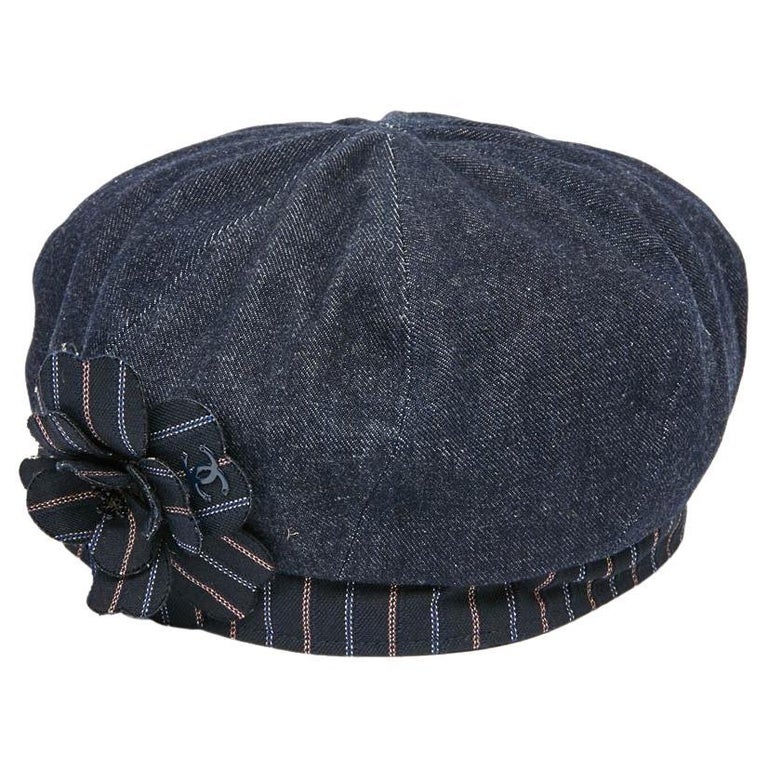Chanel Denim Hat - 7 For Sale on 1stDibs  chanel straw hat dupe, christian  dior bucket hat dupe, christian dior straw hat dupe