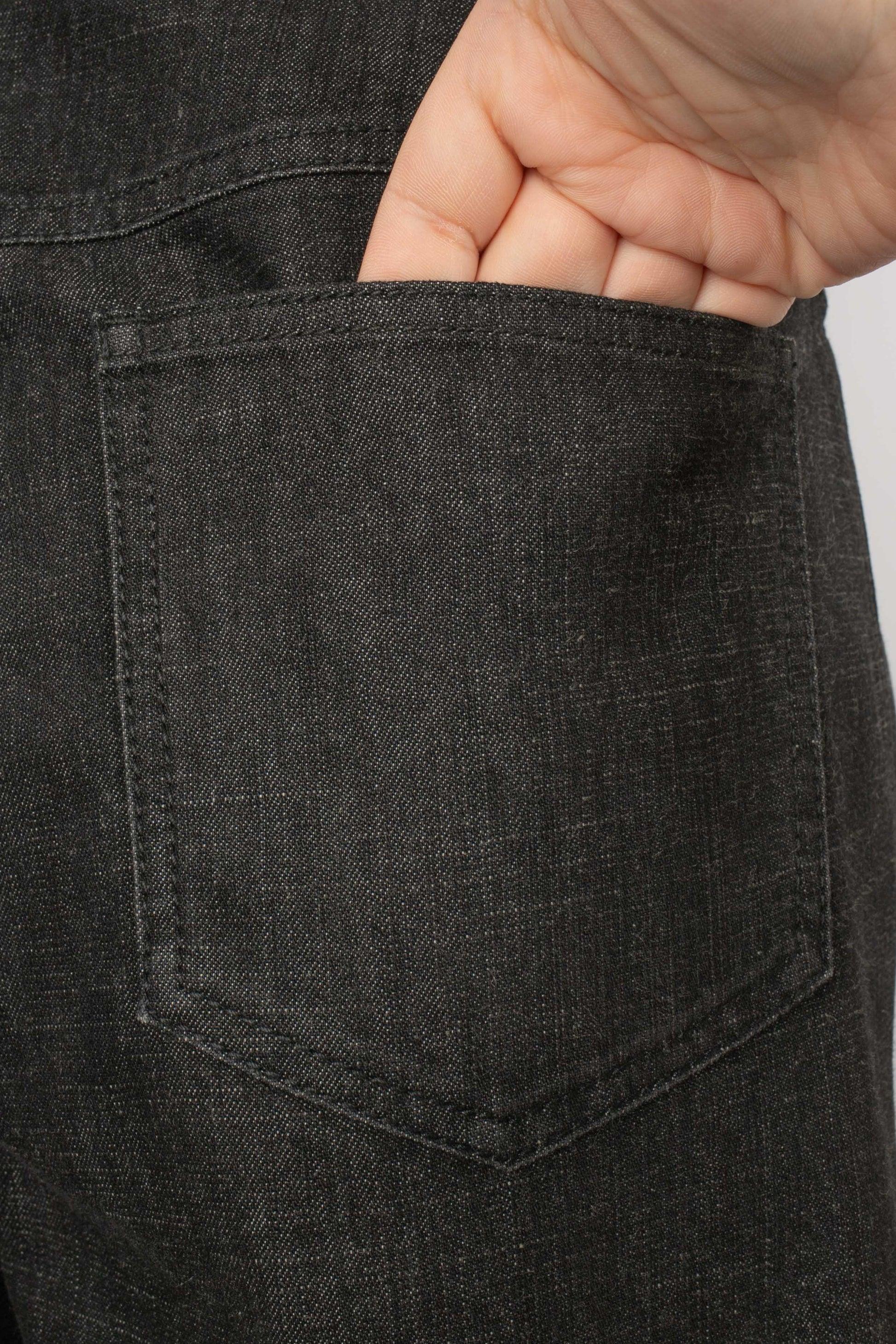 Chanel Denim Black Cotton Denim Trousers, 2003 For Sale 2