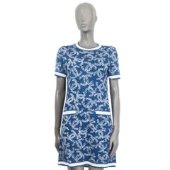 CHANEL denimblaues ärmelloses Strickkleid aus Baumwolle 2019 34 XXS