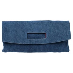 Chanel Denim Blue Foldover Clutch circa 1998