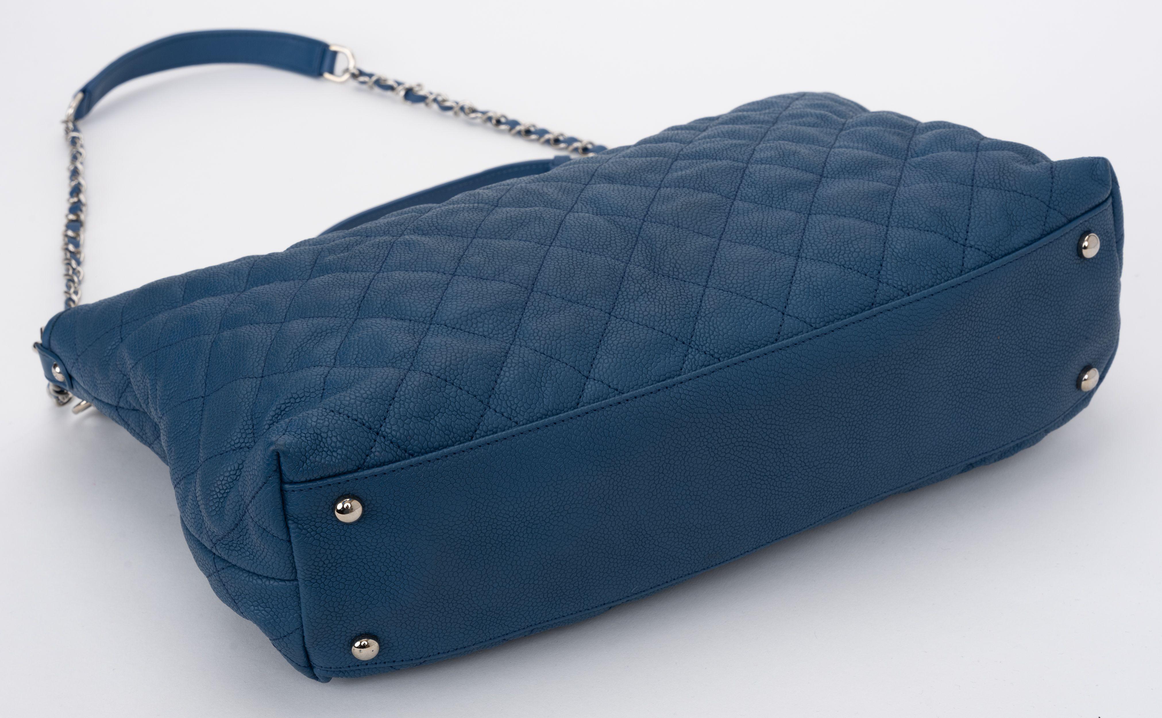 Chanel Denim Blue French Riviera Hobo For Sale 1
