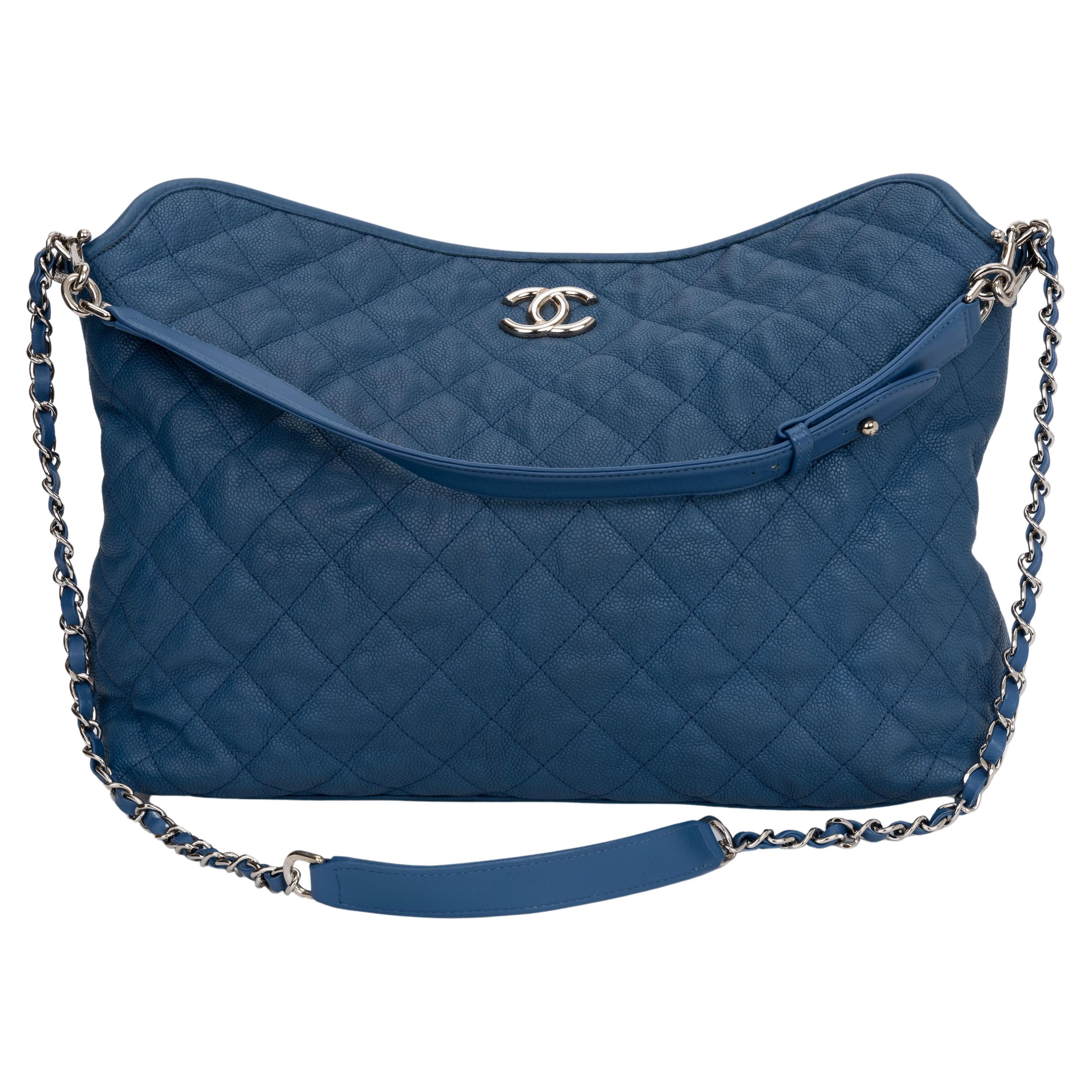 Chanel Denim Blue French Riviera Hobo For Sale