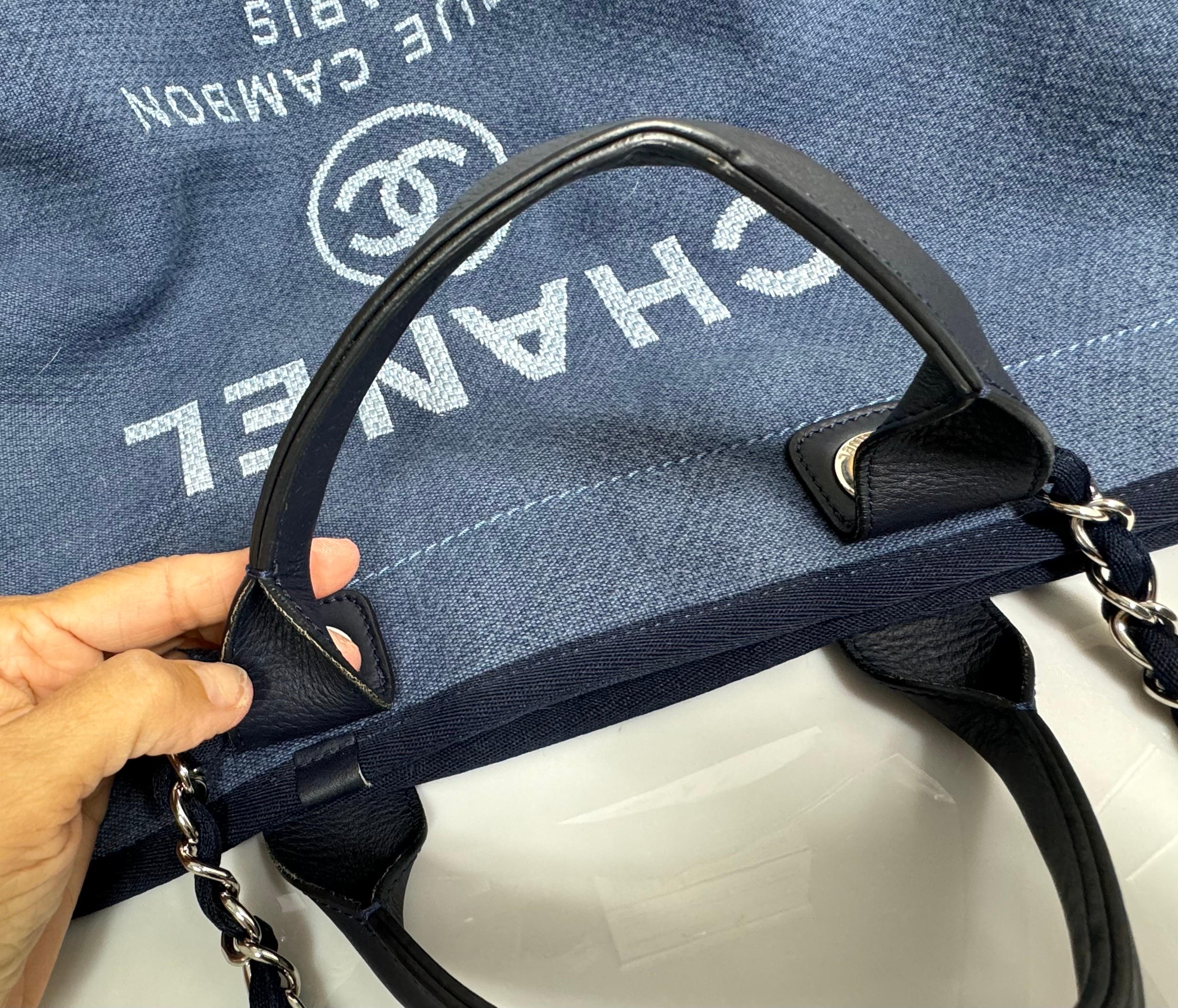 Chanel Denim Blue XL Deauville Tote - Circa 2012 For Sale 6