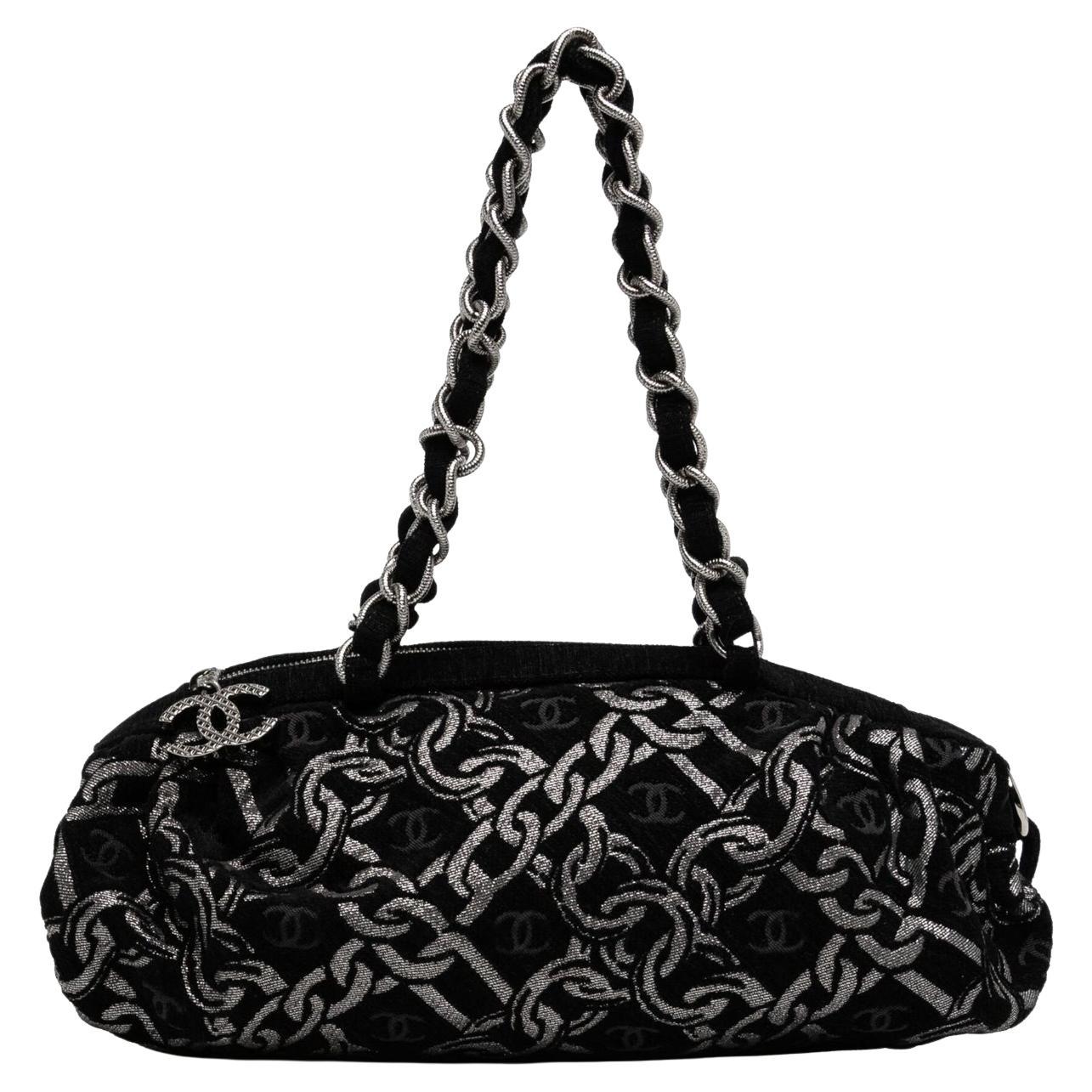 Chanel Denim Chain Bowler Bag For Sale