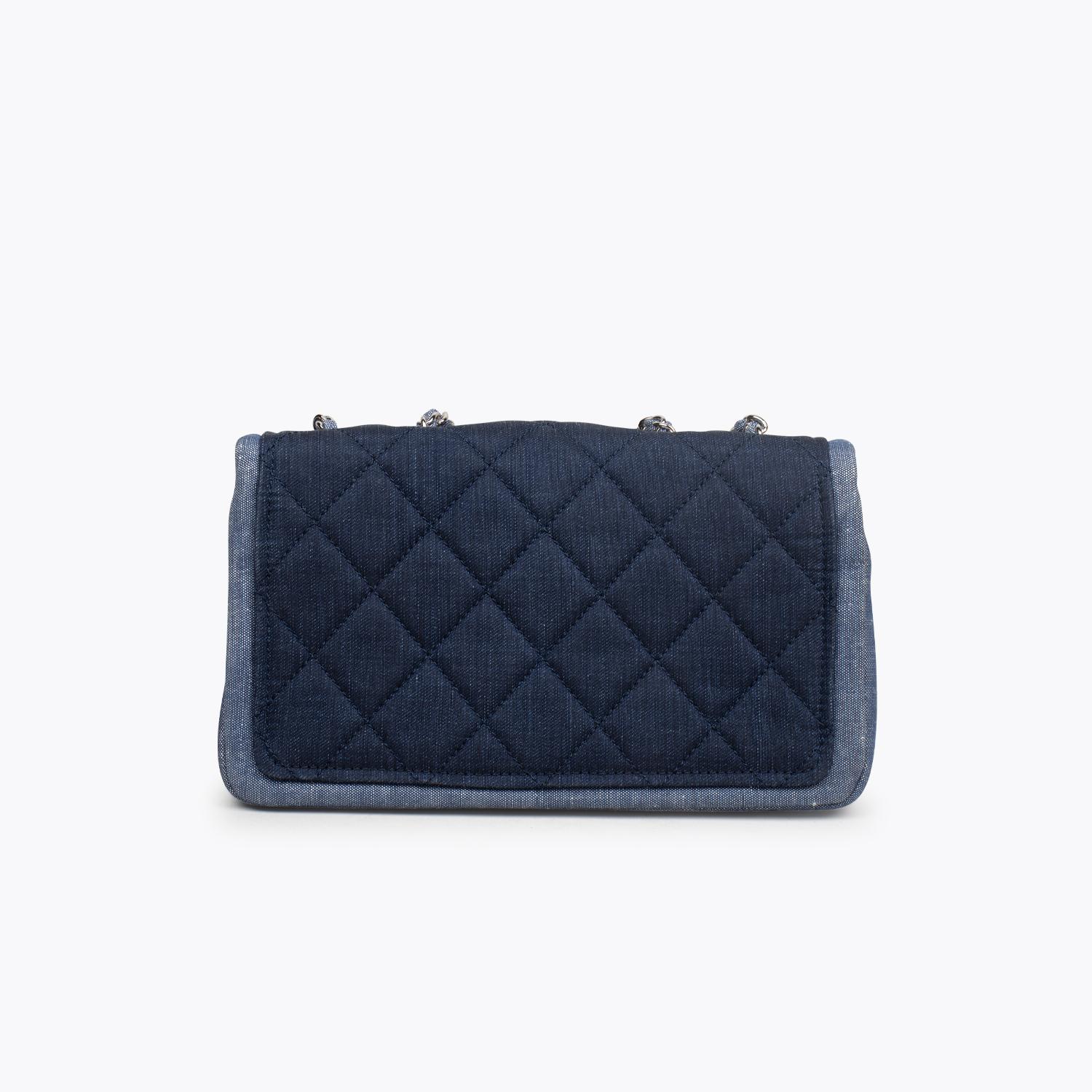 Black Chanel Denim Classic Flap Bag