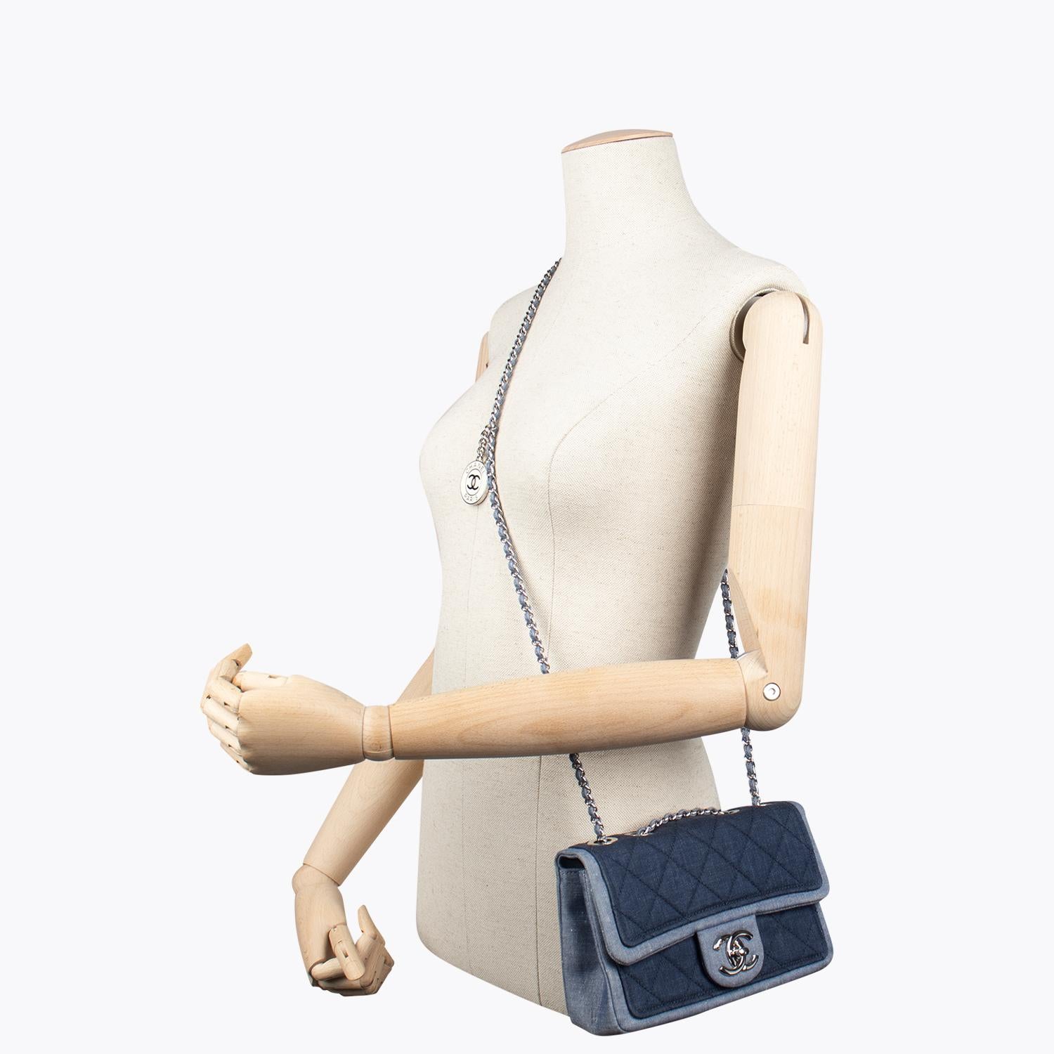 Women's Chanel Denim Classic Flap Bag For Sale