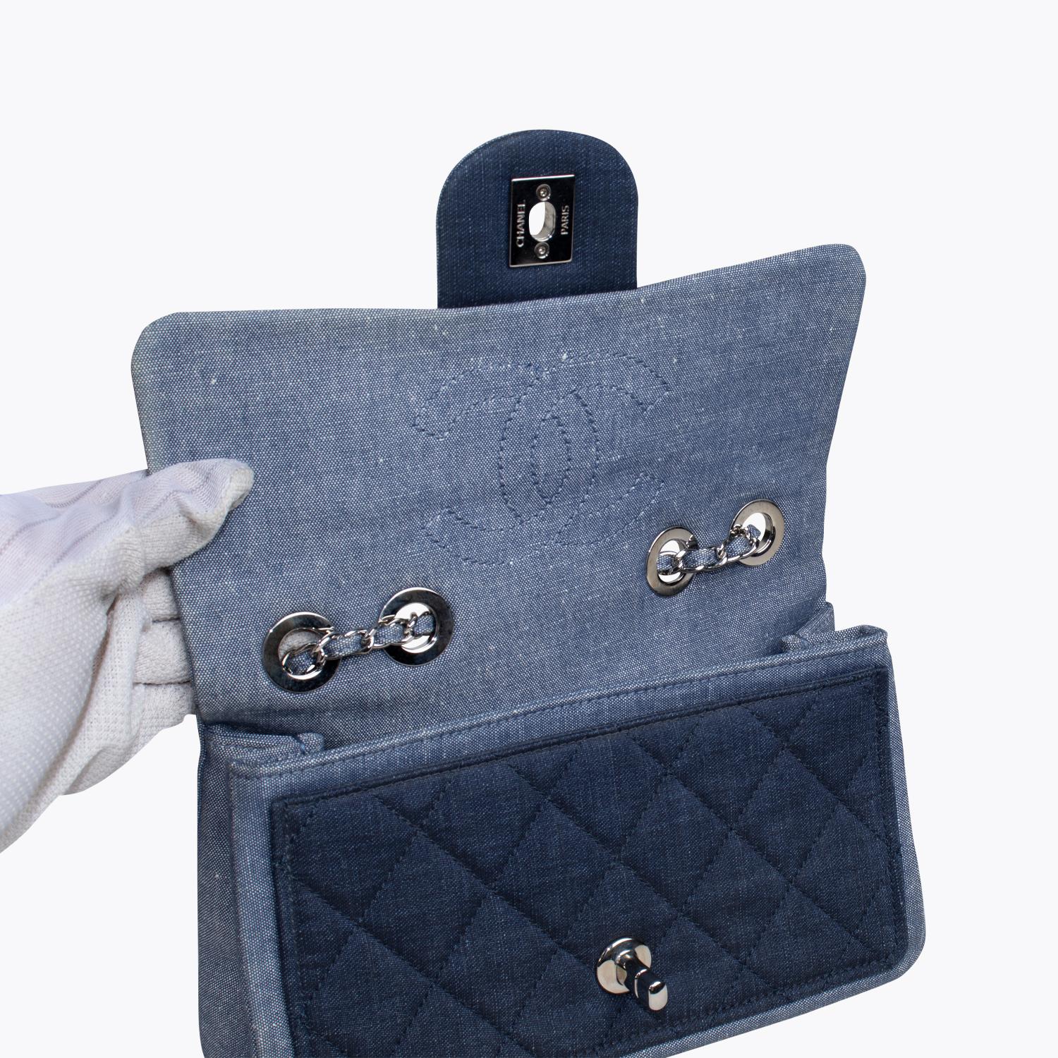 Chanel Denim Classic Flap Bag For Sale 1