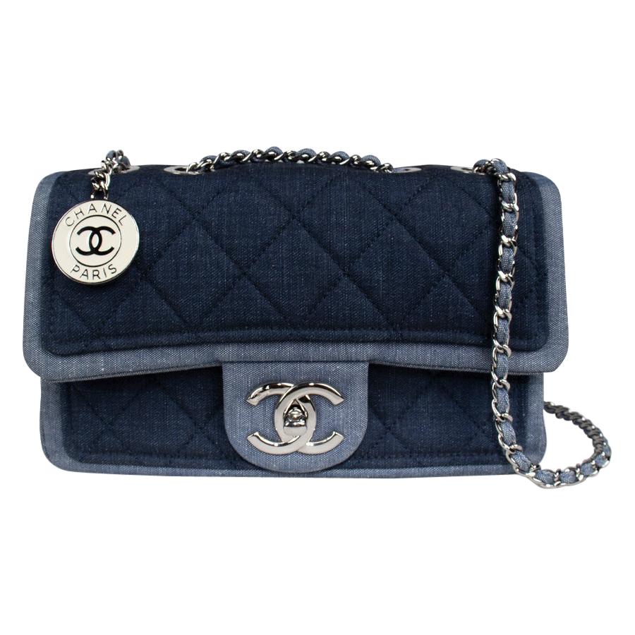 Chanel Denim Classic Flap Bag For Sale