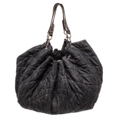 Chanel Denim Coco Cabas Chain Hobo Bag