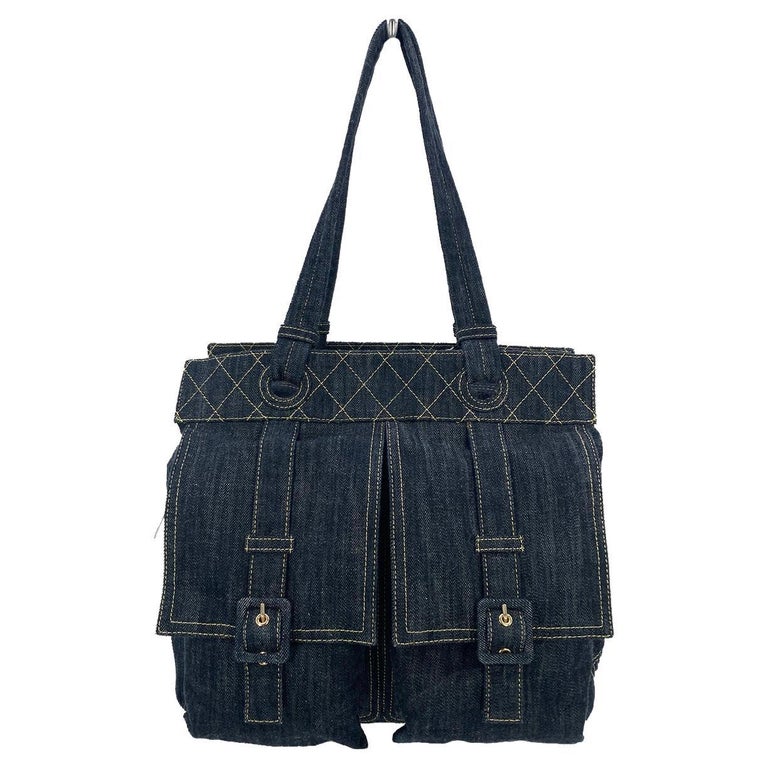 Chanel Denim Double Pocket Tote - Blue Totes, Handbags - CHA936414