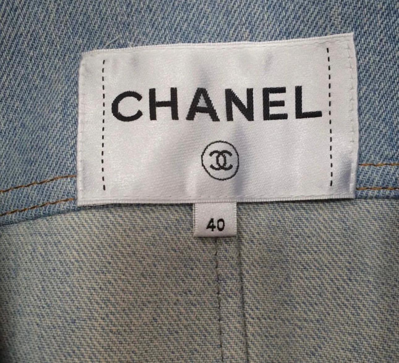 Chanel Denim Jean 2020 Raw Edge Coat Jacket Blazer 1