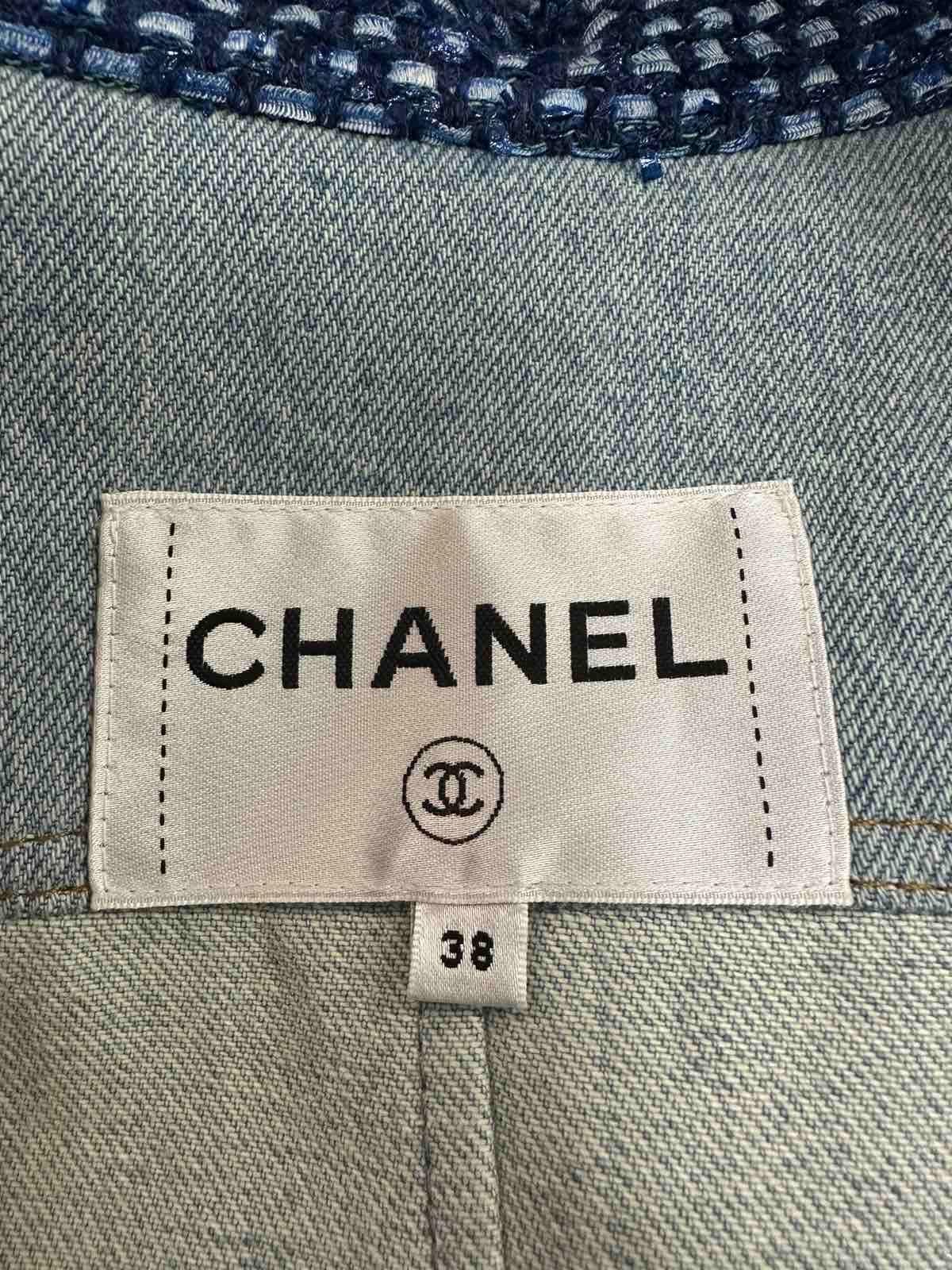 Chanel Denim Jean 2020 Raw Edge Coat Jacket Blazer  For Sale 1