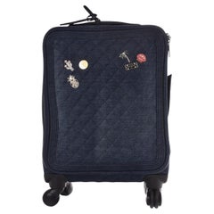 Chanel Denim Jean Coco Charm Trolley Travel Luggage Rolling Carry On