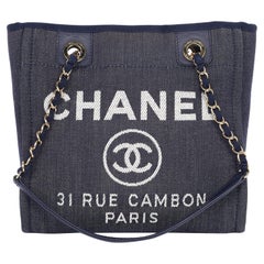 Chanel Denim Mini Deauville Tote Blue