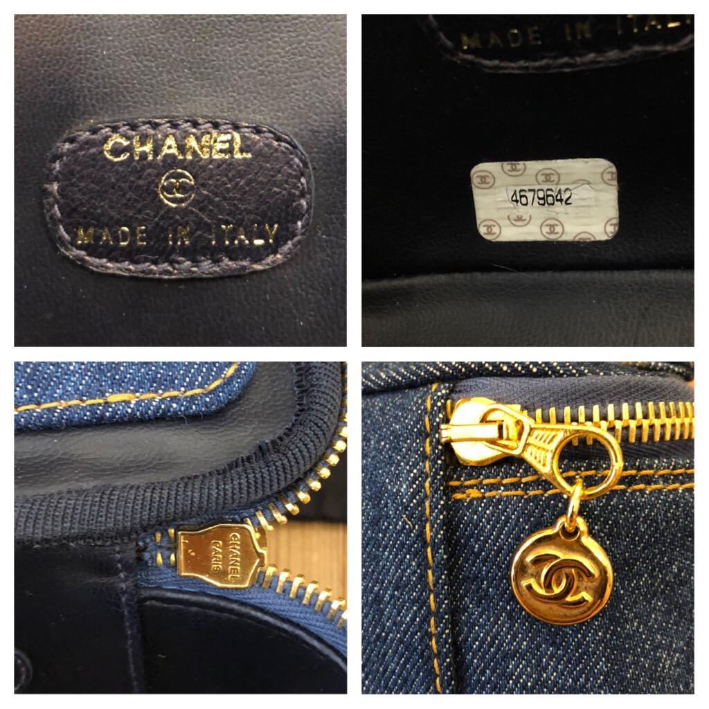 Chanel Denim Mini Vanity Case Cosmestic Pouch  In Excellent Condition In Bangkok, TH