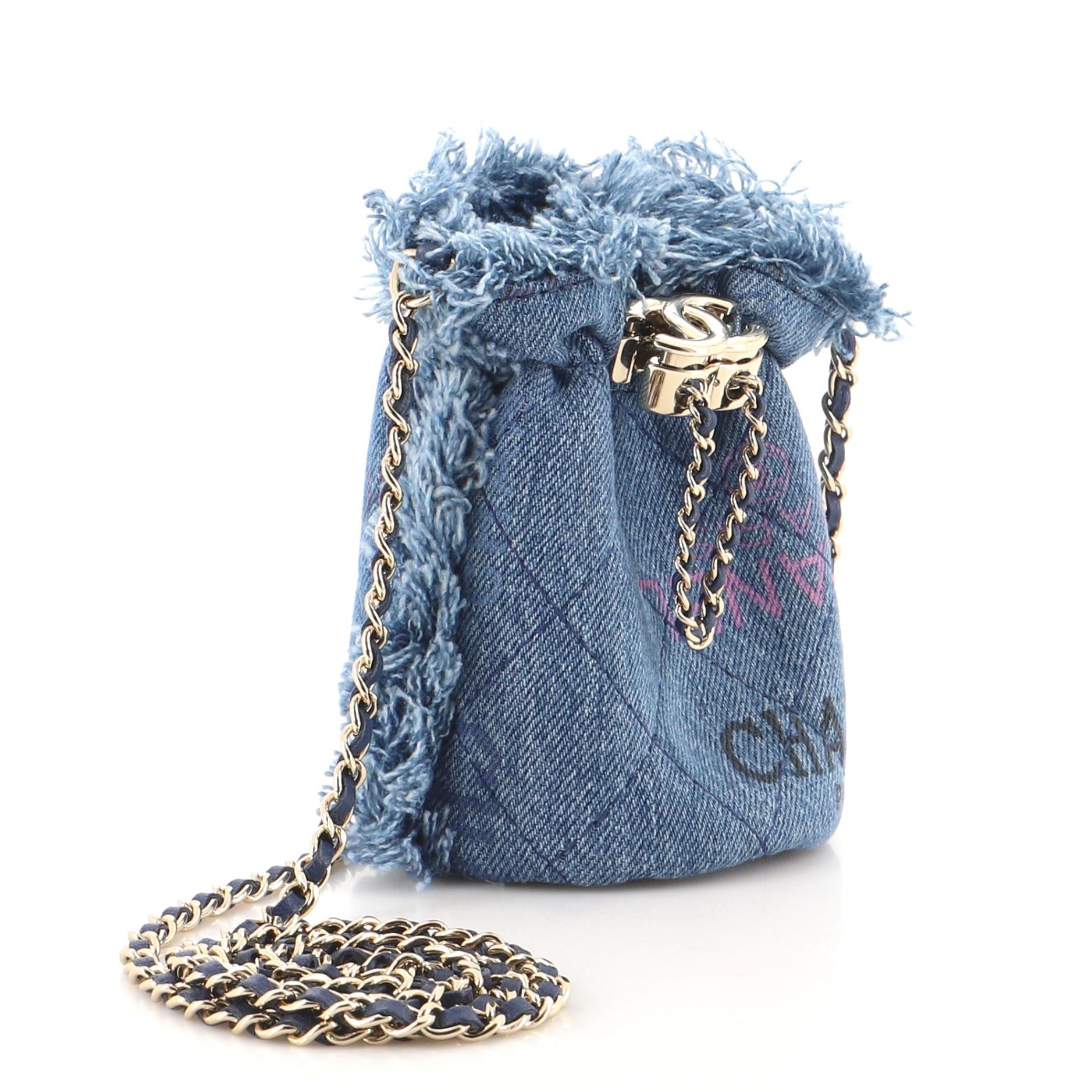 chanel mini bucket with chain