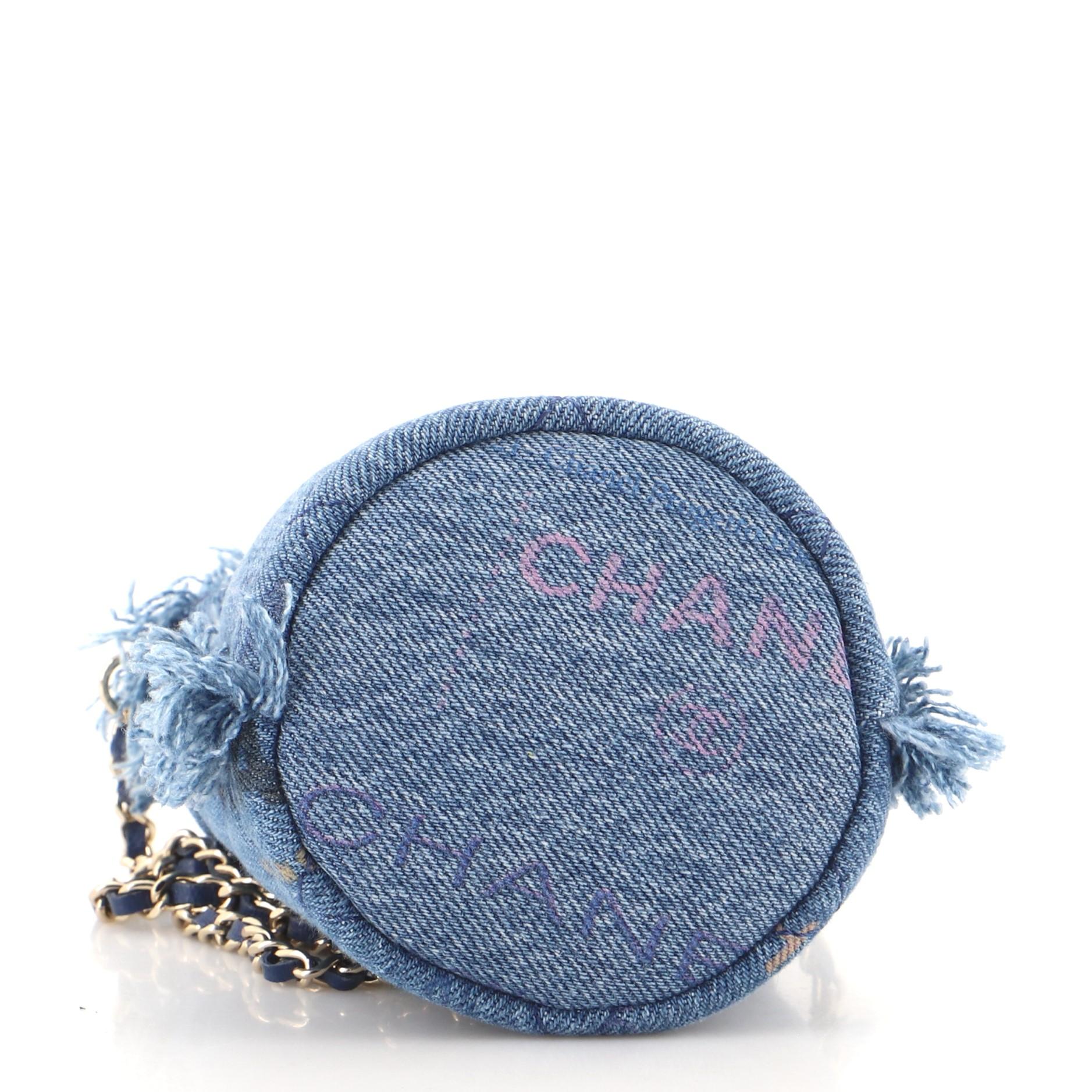 mini bucket with chain chanel