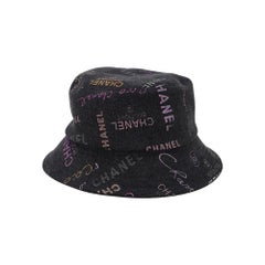 Chanel Denim Mood Cloche Bucket Hat Black M