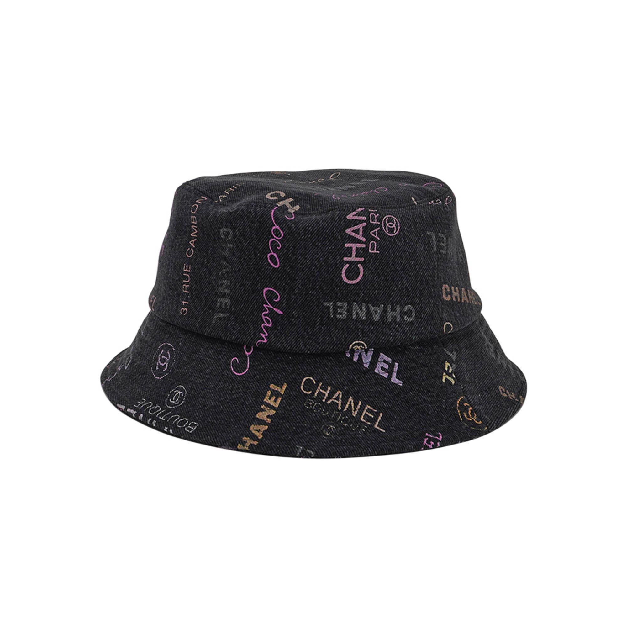 Chanel Denim Mood Cloche Bucket Hat Black M For Sale 1