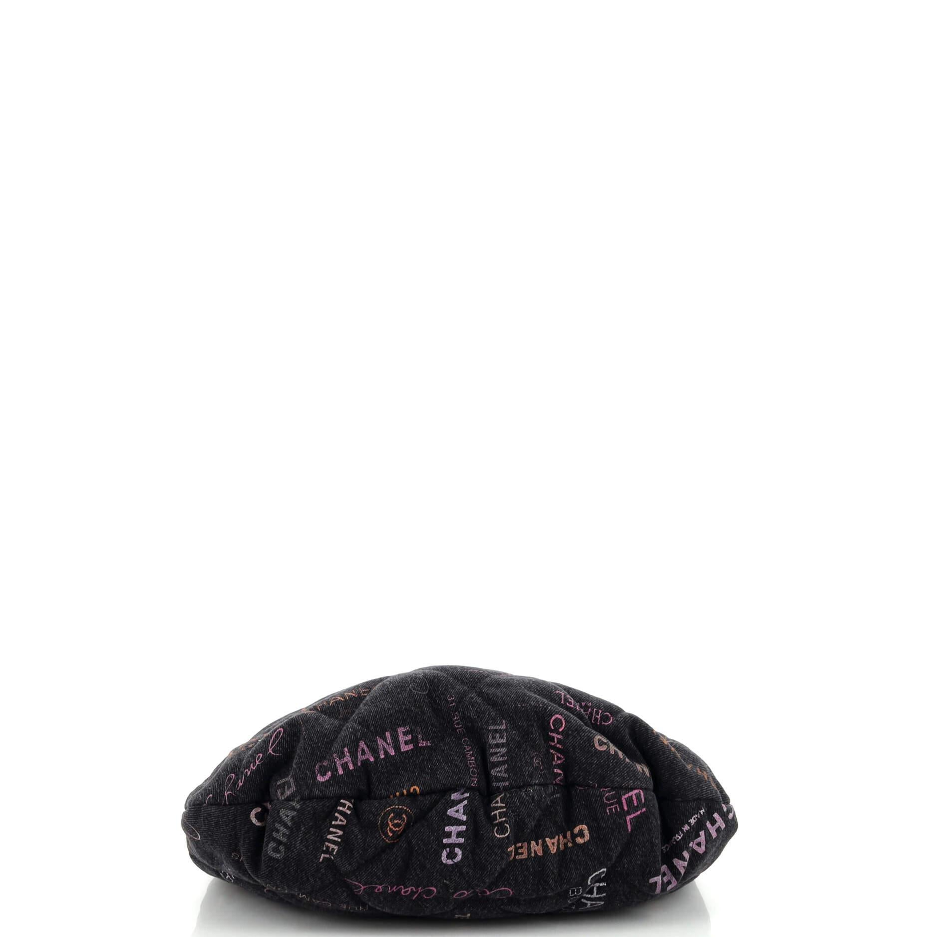 Women's or Men's Chanel Denim Mood Hobo Logo Printed Quilted Denim Maxi