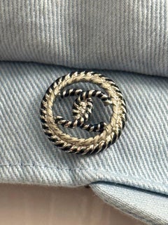 Chanel denim newsboy cap by Karl Lagerfeld