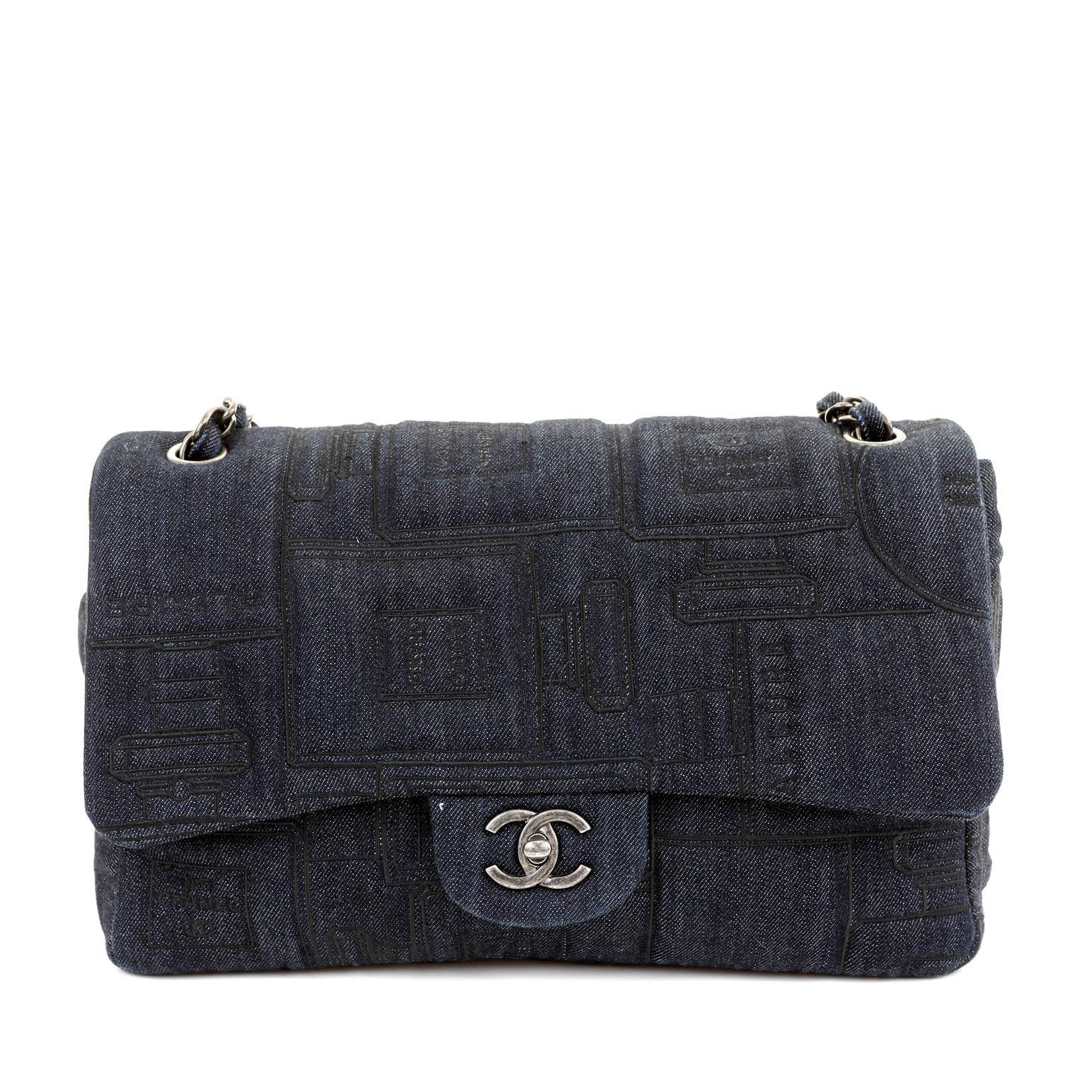 chanel blue jean purse