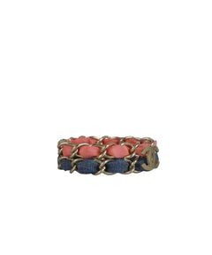 Chanel Bracelet CC en denim / chaîne rose 2009