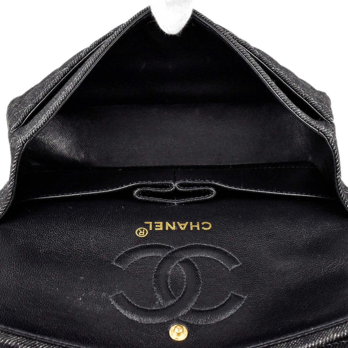Chanel Denim Quilted Medium Classic Flap Shoulder Bag For Sale 5