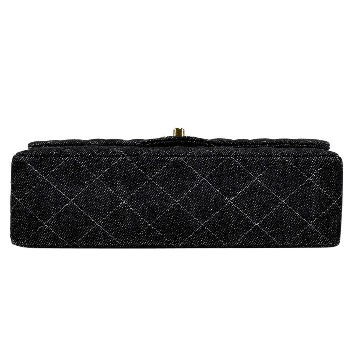 Chanel Denim Quilted Medium Classic Flap Shoulder Bag For Sale 4