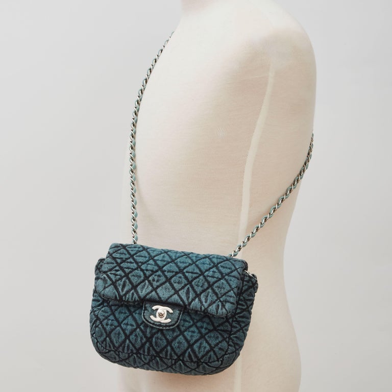 Chanel Denim Quilted Small Denimpression Flap Blue