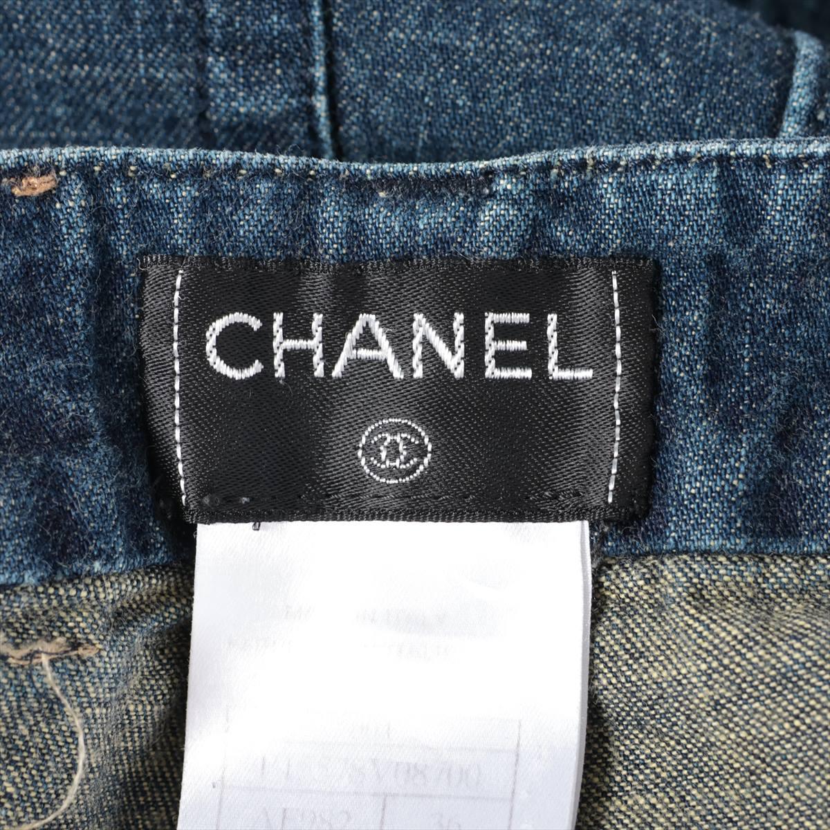 Chanel Denim Skirt Navy Blue 2