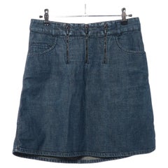 Chanel Denim Skirt Navy Blue