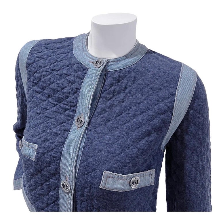 Chanel Denim Trim Jacket and Mini Skirt Suit SS2018 For Sale at