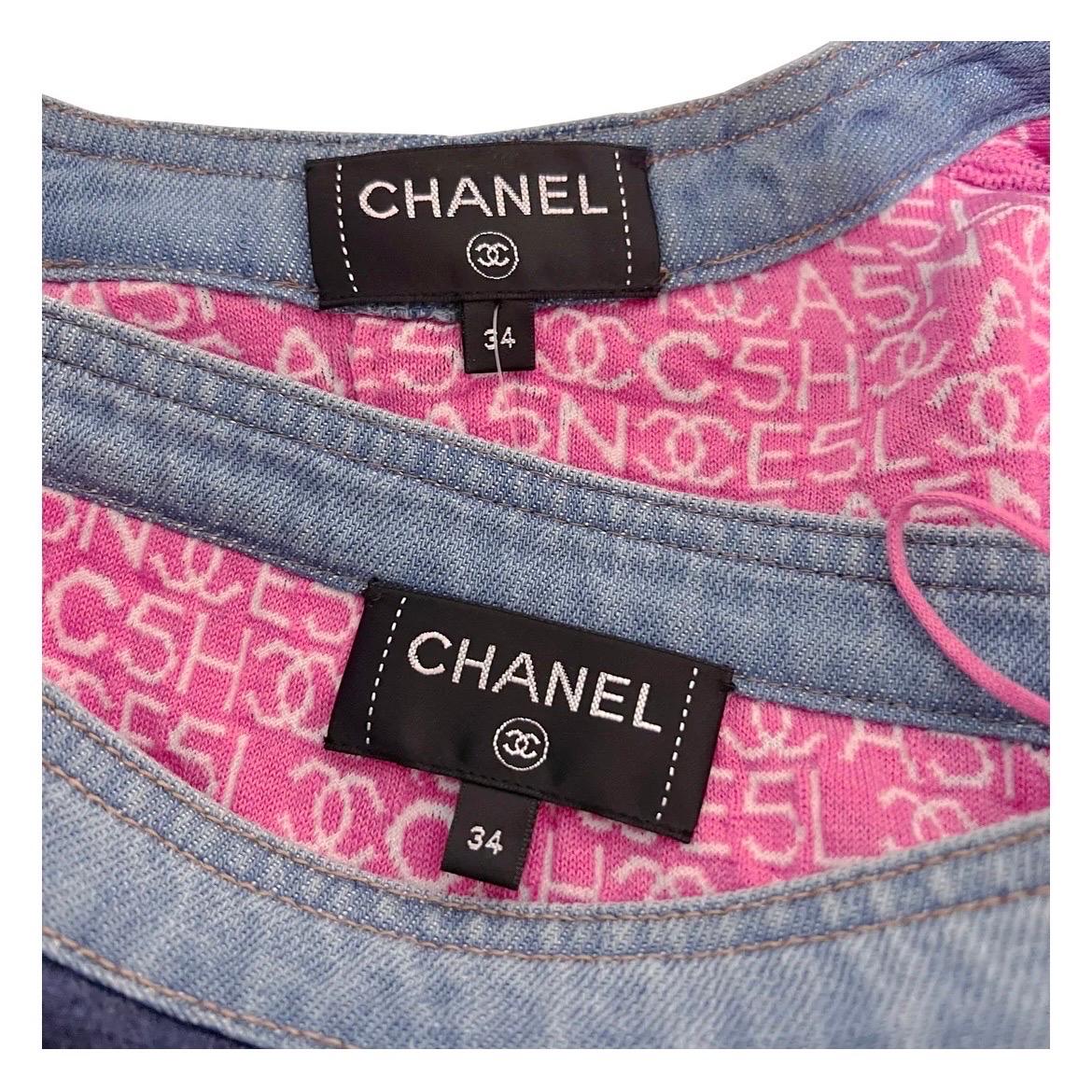 Black Chanel Denim Trim Jacket and Mini Skirt Suit SS2018 For Sale