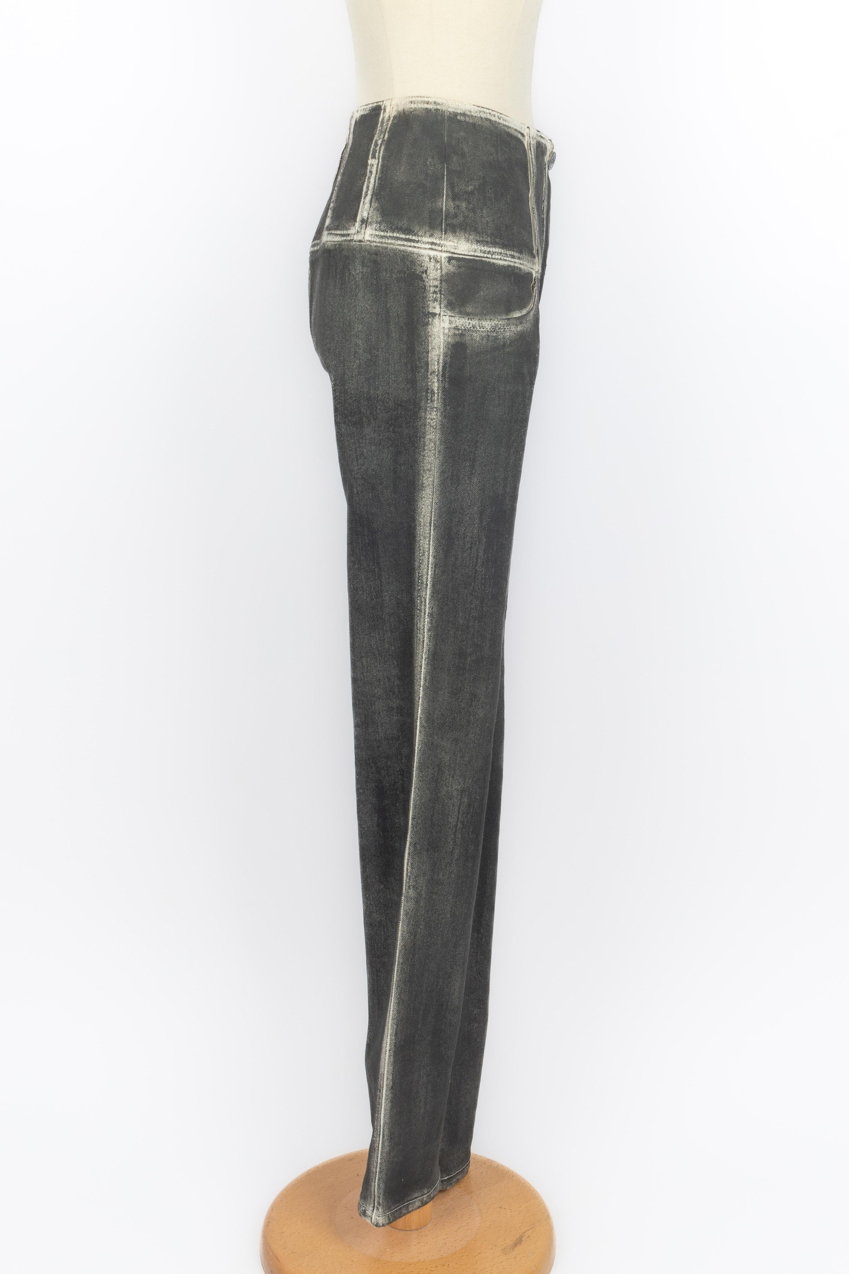 Pantalón vaquero Chanel Negro en venta