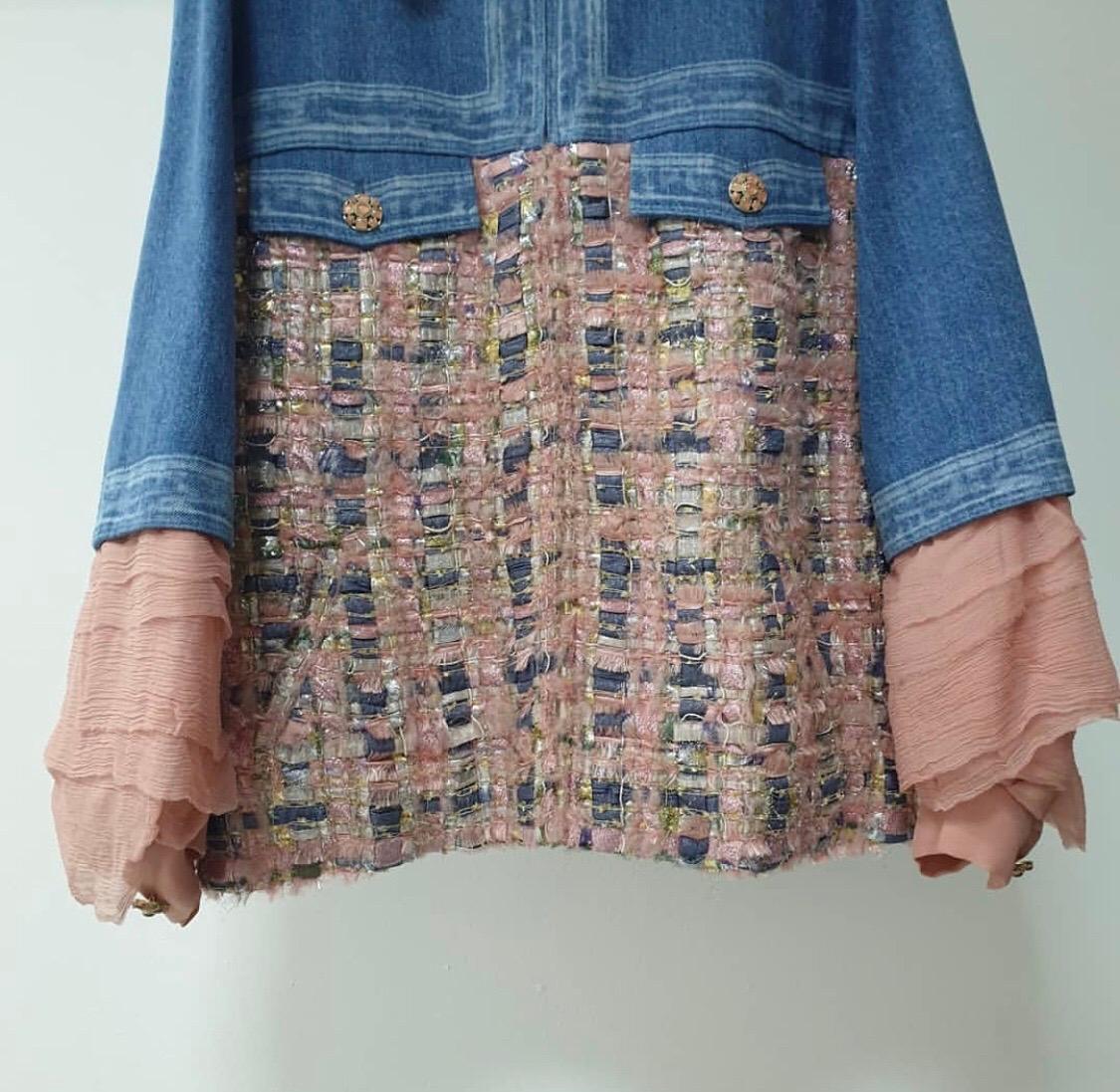 chanel denim tweed jacket