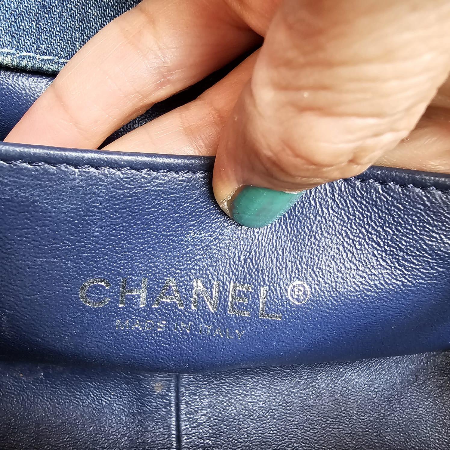 Chanel Denim Tweed Old Medium Boy Bag  9