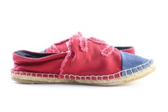 Chanel Denim X Red Logo Espadrilles 47cr0627 Flats