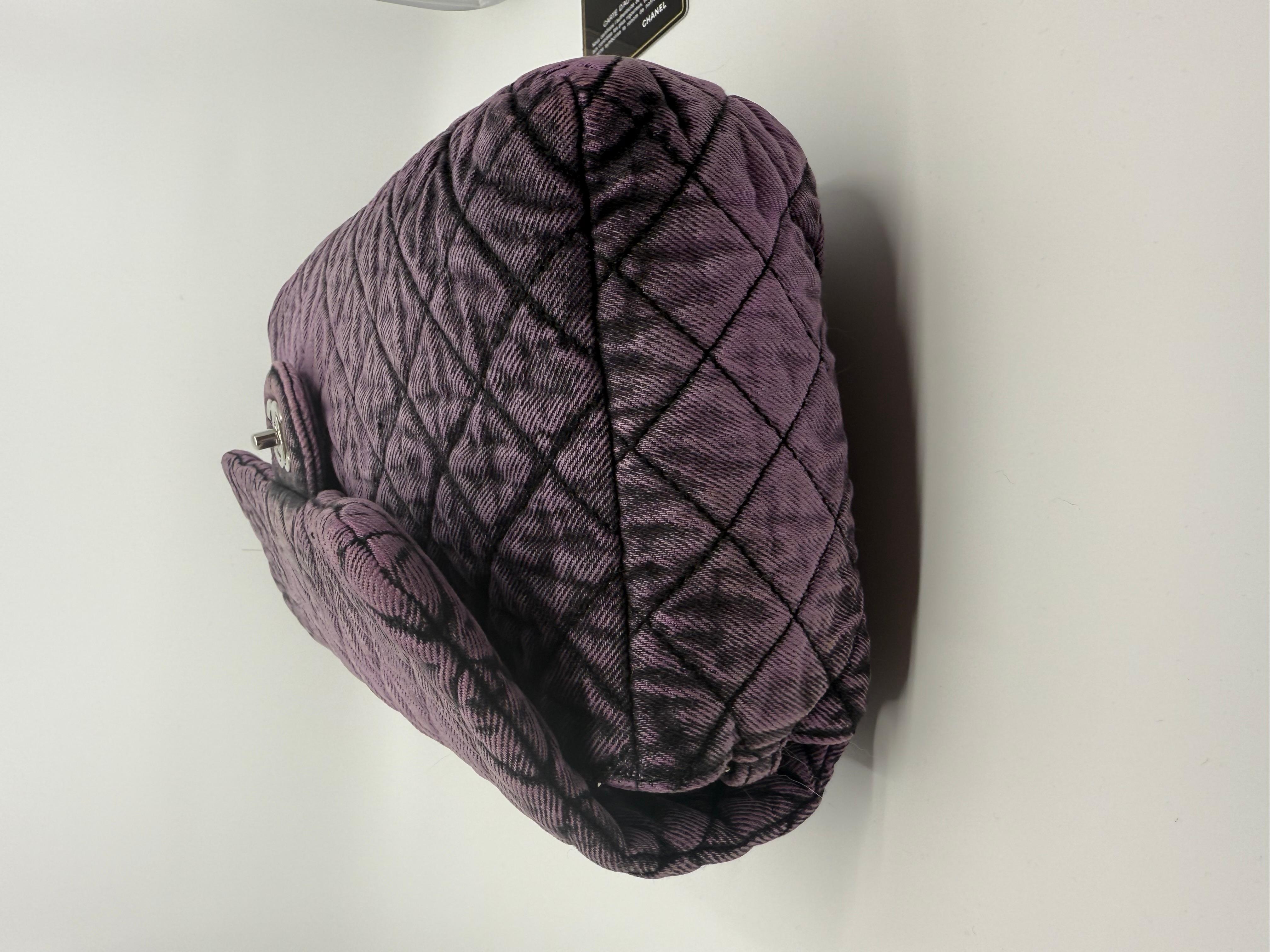 Borsa a tracolla Chanel Denimpression Purple Jumbo Denim in vendita 1