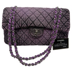 Borsa a tracolla Chanel Denimpression Purple Jumbo Denim